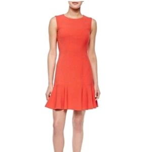 Diane Von Furstenberg Vibrant Orange Coral Red Jaelyn Flare Jaelyn Dress Size 8